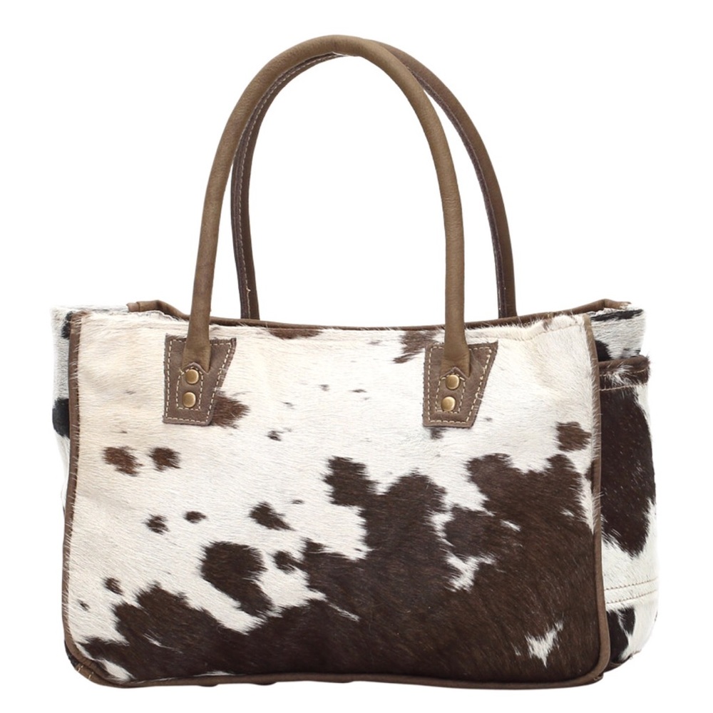 Myra Bag Bucket Genuine Leather Animal Print Tote